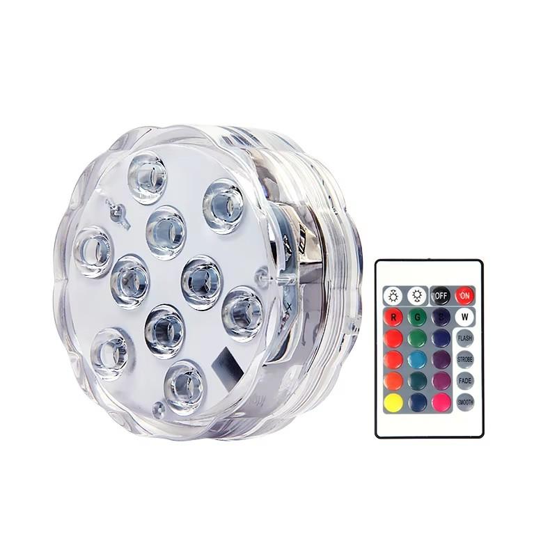 Led Swimming Pool Light Remote Control RGB Dive Fish Light 3LED Underwater Lamp Portable Battery Operated for Vase Aquarium