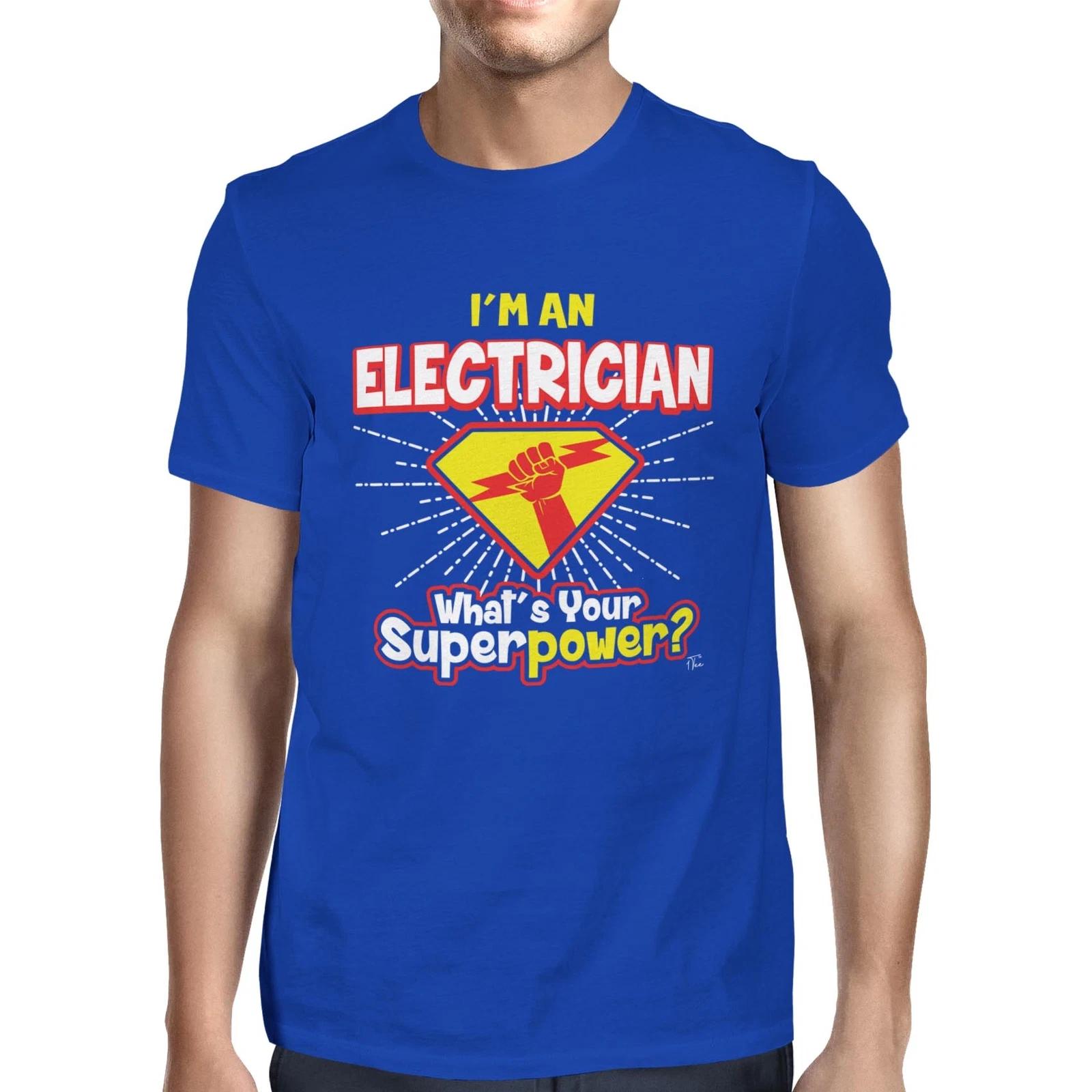 1Tee Mens I m an Electrician, What s Your Superpower T-Shirt XS