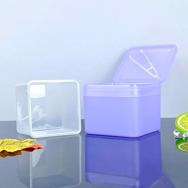 Double Layer Makeup Remover Cotton Box With Tweezers Wide-Mouth Flip Storage Box Cover Cotton Pads Organizer Nail Art Tool Case