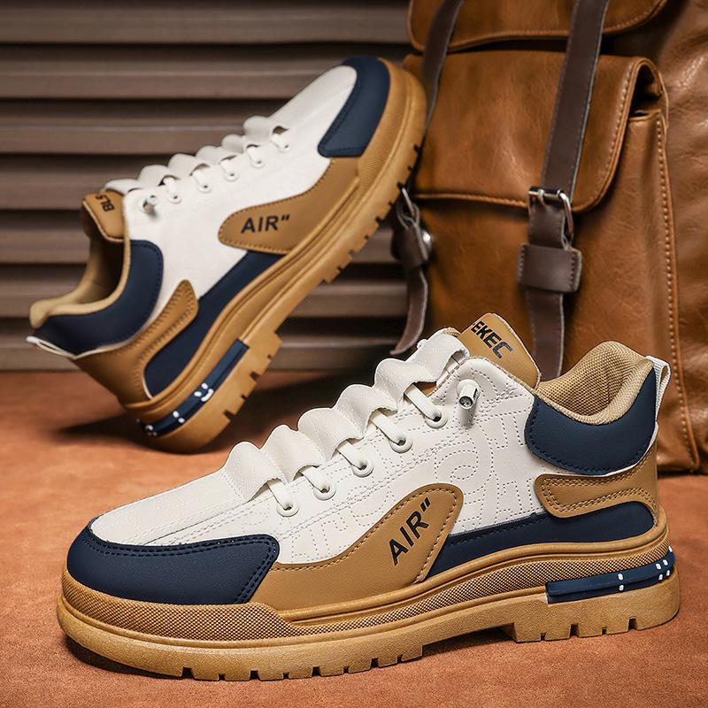 

Модные мужские весенние трендовые совершенно новые модные кеды на толстой подошве, износостойкие, с повышенной воздухопроницаемостью, повседневные кроссовки 44 хаки