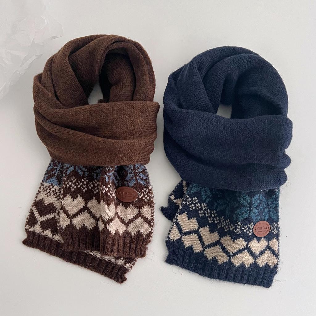 Korean Christmas scarf new atmosphere autumn and winter with Fair Island style thickened warm versatile scarf