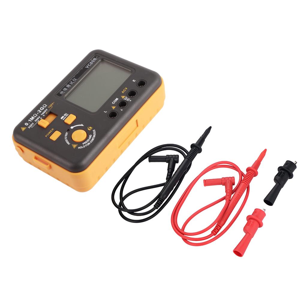 VC60B LCD Digital Isolasjonsmotstandstester MegOhm Meter Testere Måler 200M Ohm 2G Ohm