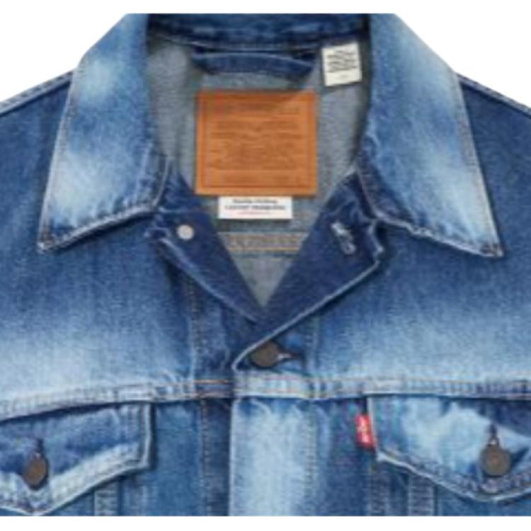 Levis Washed Denim Jacket With Single-Breasted Collar Men Jackets Blue A5782-0007