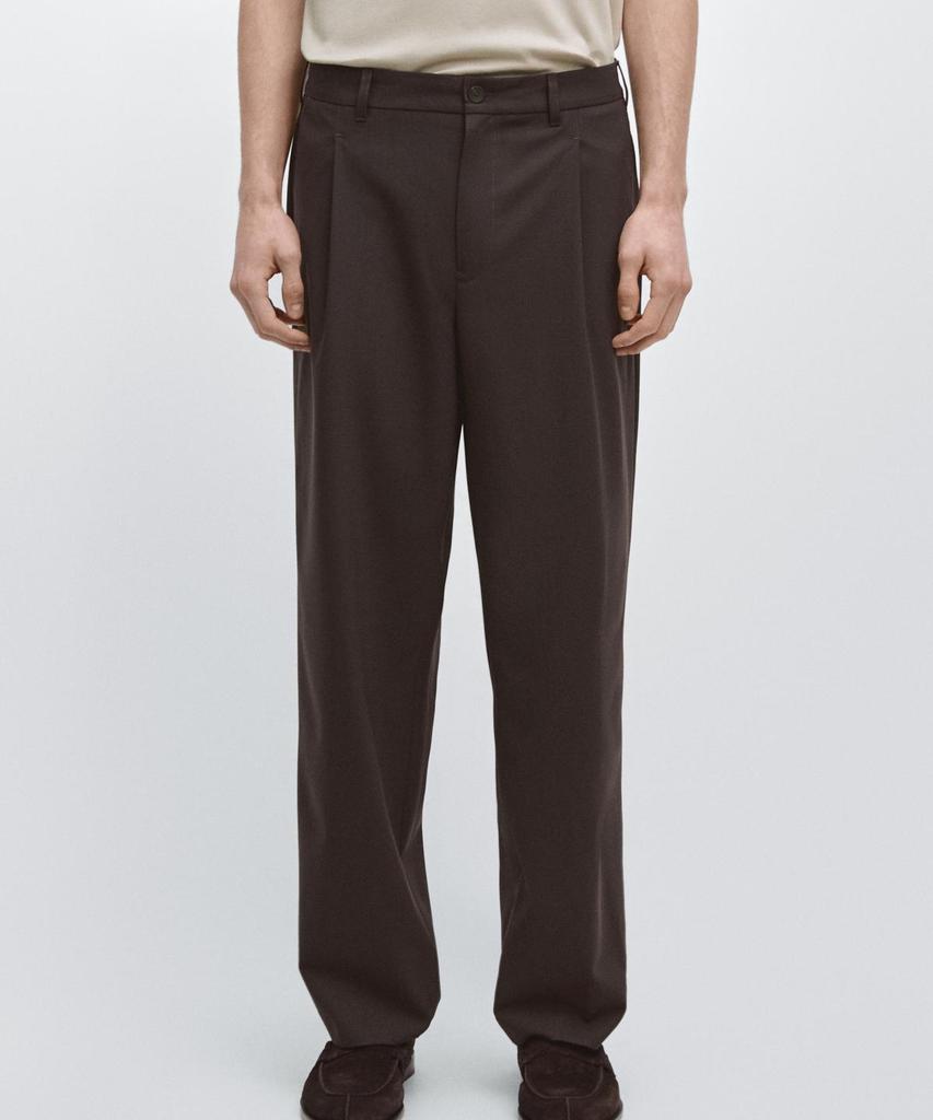 Masimodutti Relaxed Fit Cool Wool Blend Pants