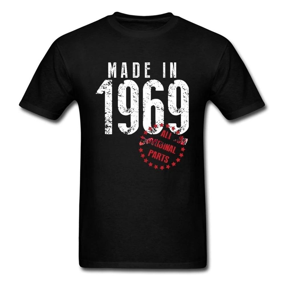 

Vintage Creative Father s Tshirt Made In 1969 All Original Parts Breathable Casual T Shirt Prevalent Tops & Tees Men - Men s ... 5XL різнокольоровий