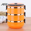 Leak Proof Meal Prep Stackable Insulated Lunch Box with Handle, Stainless Steel Interior Easy Cleaning Outdoor Picnic Food Container Design,