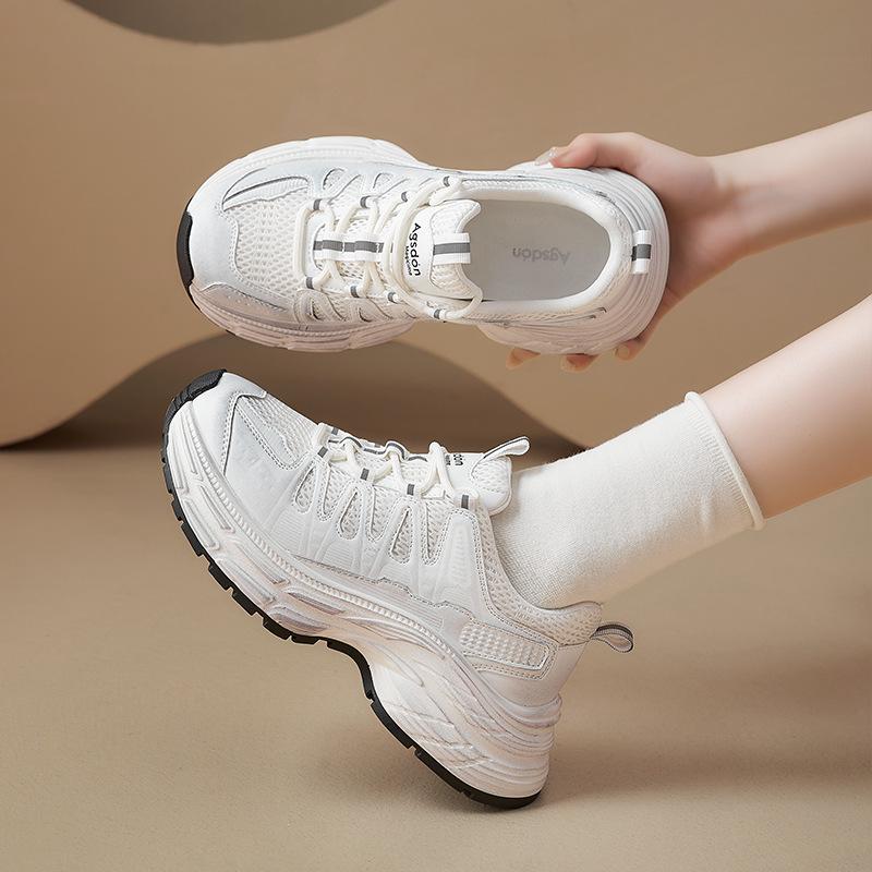 Augustine Daddy Shoes Women's 2025 New Autumn Platform Fried Street Leisure Sports Little White Shoes Lightweight Running Shoes