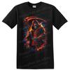 Grim Reaper Neon Skull Scythe Gothic Horror Graphic T Shirt Dark Art Red Tee