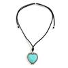 Turquoise Love Pendant Adjustable Drawstring Collar, Beach Bohemian Mermaid Necklace