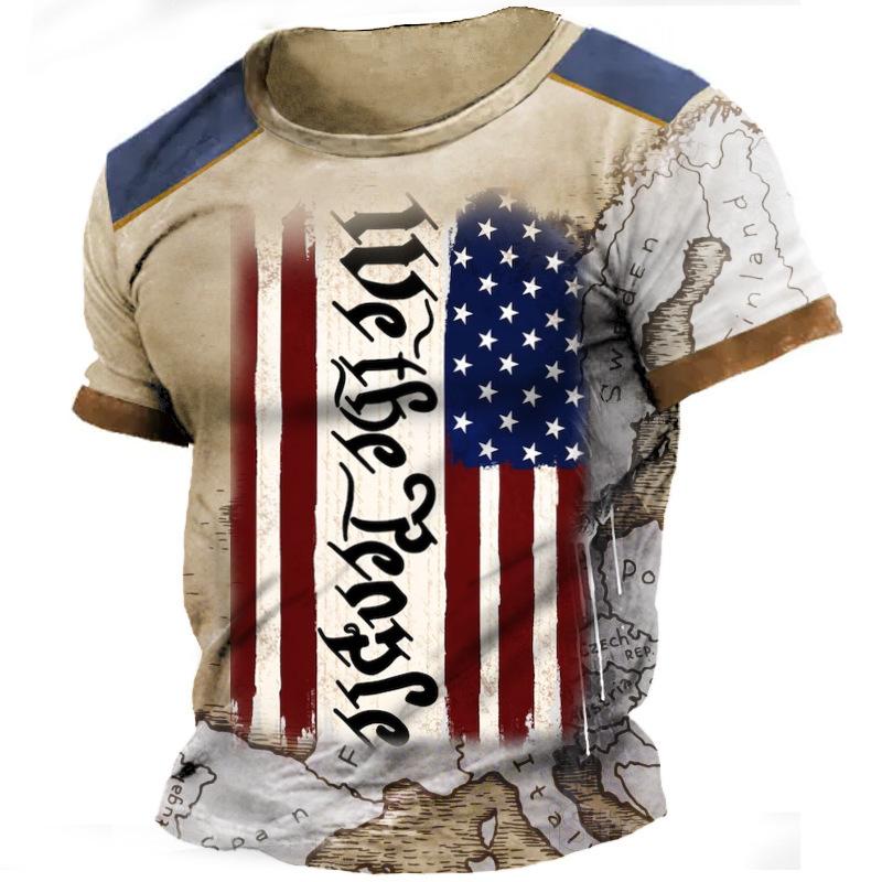 Streetwear tričko Pánské léto Ležérní móda Volný Sportovní styl Tričko s 3D potiskem s krátkým rukávem