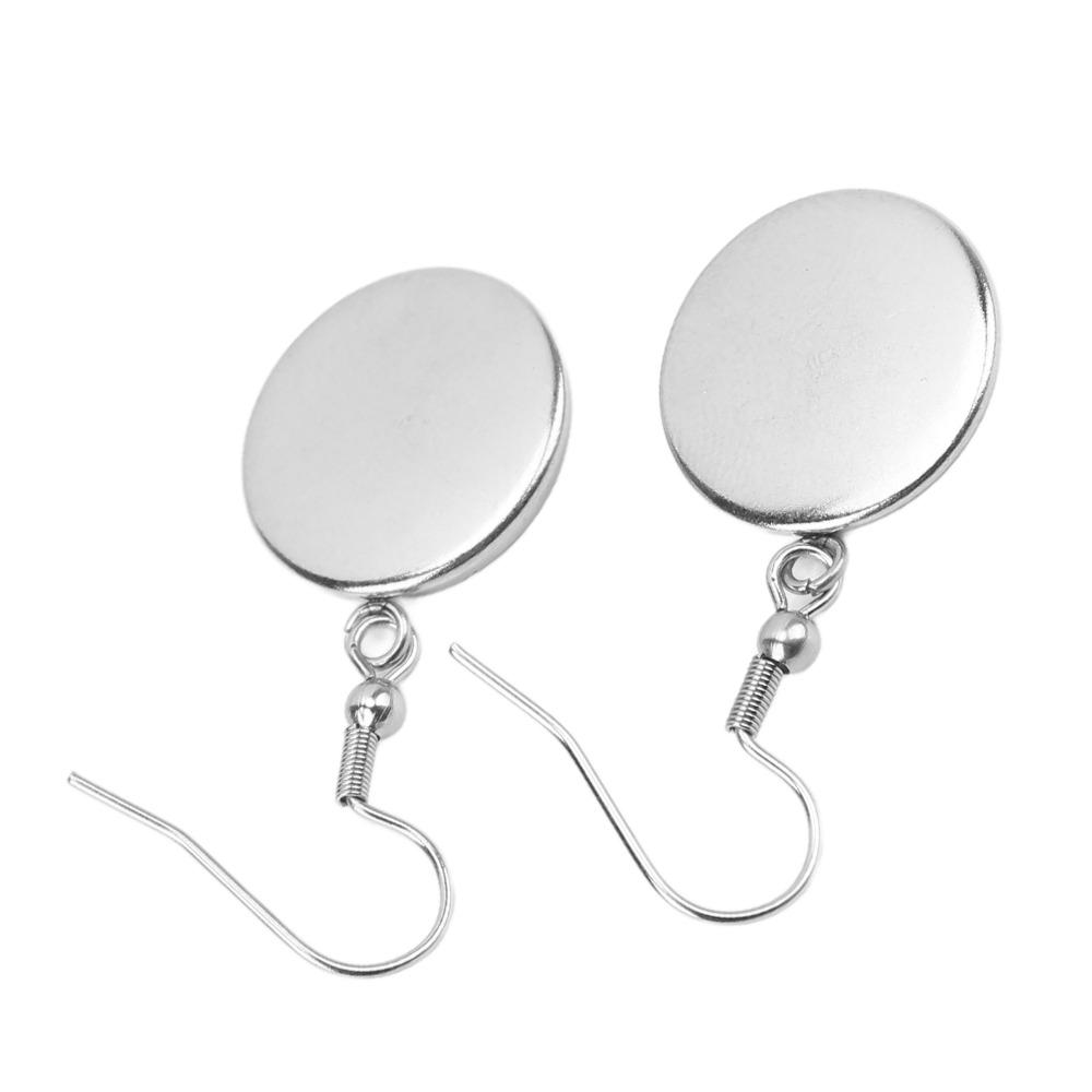 20pcs Stainless Steel Jewelry DIY Accessory 16mm Earrings Wire Hooks Blanks  Earrings Crafts