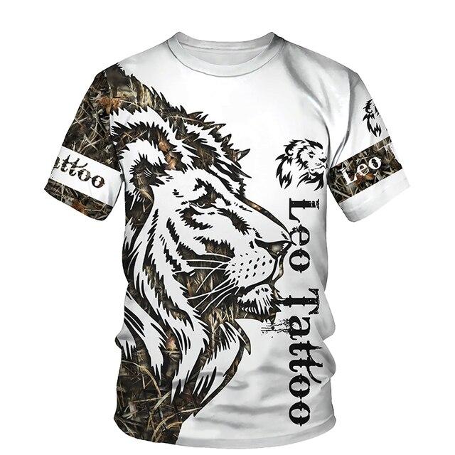 2022 sommer männer Casual Anzug Mode 2 Stück Set 3D Gedruckt Löwe Kurzarm T-Shirt Shorts Anzug Sportswear Casual shorts