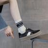 Color matching women's leather thick-soled white shoes autumn new light-mouth lace-up casual sports shoes