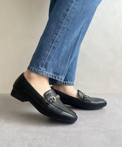 [Jumpable Pumps] Square Toe Loafers with Bit Motifs / R-3210