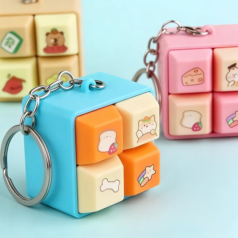 Four-key Fingertip Pressing Key Keychain Adult Stress-relieving Finger Keyboard Game Key Chain Fun with Sound and Light Toys