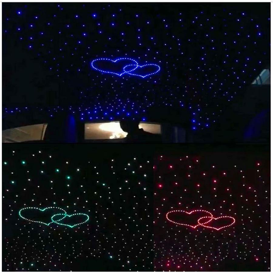 Car RGBW LED Starry Sky Ceiling Light 380 Pcs Mixed Fiber Optic RF/APP Control