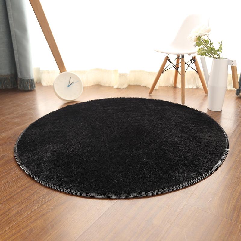 Silk Wool Round Rug Carpet Living Room Bedroom Bedside Floor Mat Tender Comfortable Simple Daily Warmth Various Colors Aesthetic