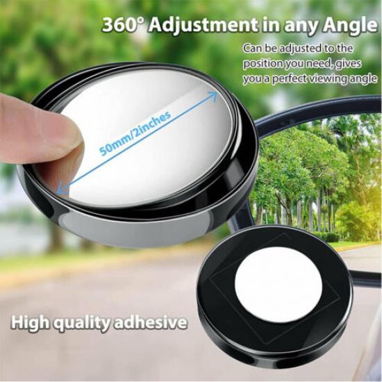 4Pcs Car SUV Blind Spot Mirrors HD 360° Adjustable Rear Side View Convex Mirrors