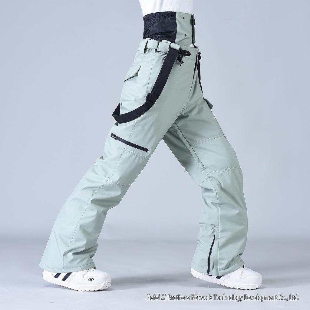Ski Pants - Windproof, Waterproof, Cotton-Padded, One-Piece for Men & Women, Suitable for Single & Double Boarding