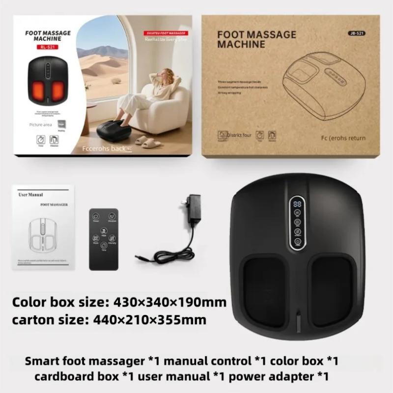 Jinkairui Automatic Foot Massage Machine Fully Wrapped Roller Kneading Soles Airbag Pressing Foot Massager for Relaxation
