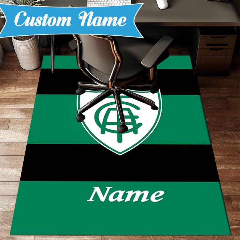 Custom Name Green Shield America Design Rug Game Carpet, Floor Mat for Bedroom Living Room Entryway Rug, Home Decor Idea Gift for Christmas birthday