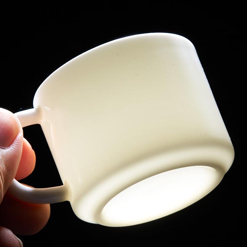 Shangqi Simple White Gold Rim Bone China Coffee Mug Set