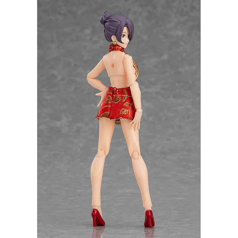 Figma Styles Corp Feminin [Mika] cu Fustă Mini Coordonare Rochie Chineză Figurină Mobilă Pictată din Plastic la Scară Non-Scară