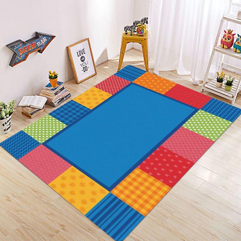 Children's Space Vintage Rug Gothıc Bohemian Area Living Room Sofa Bedroom Rustic Decor Black Rug Home Decoration Retro Carpet