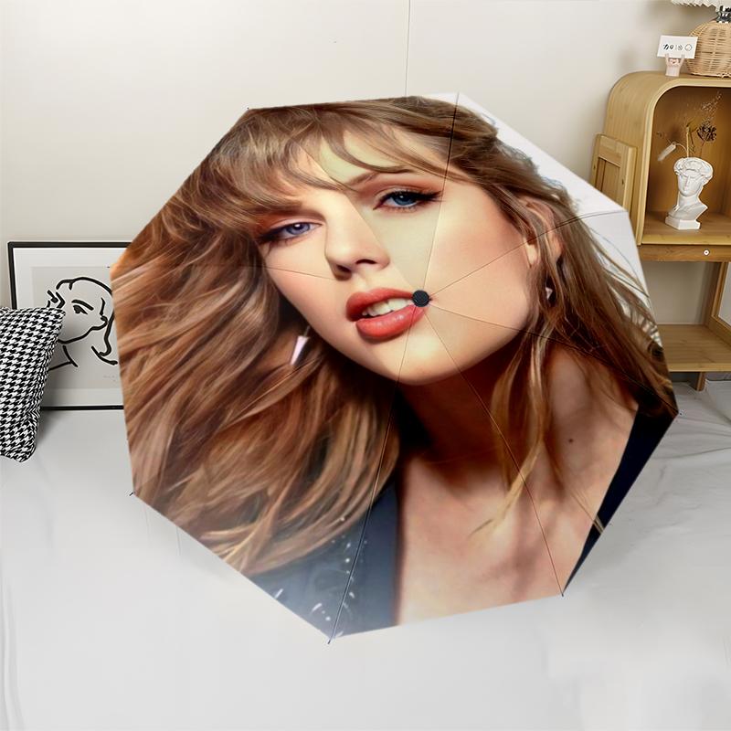 Taylor-Thema Automatischer Regenschirm, Leicht & Tragbar, 8 Speichen, Perfekt für Reisen im Freien, Geburtstage, Weihnachten, Geschenke.