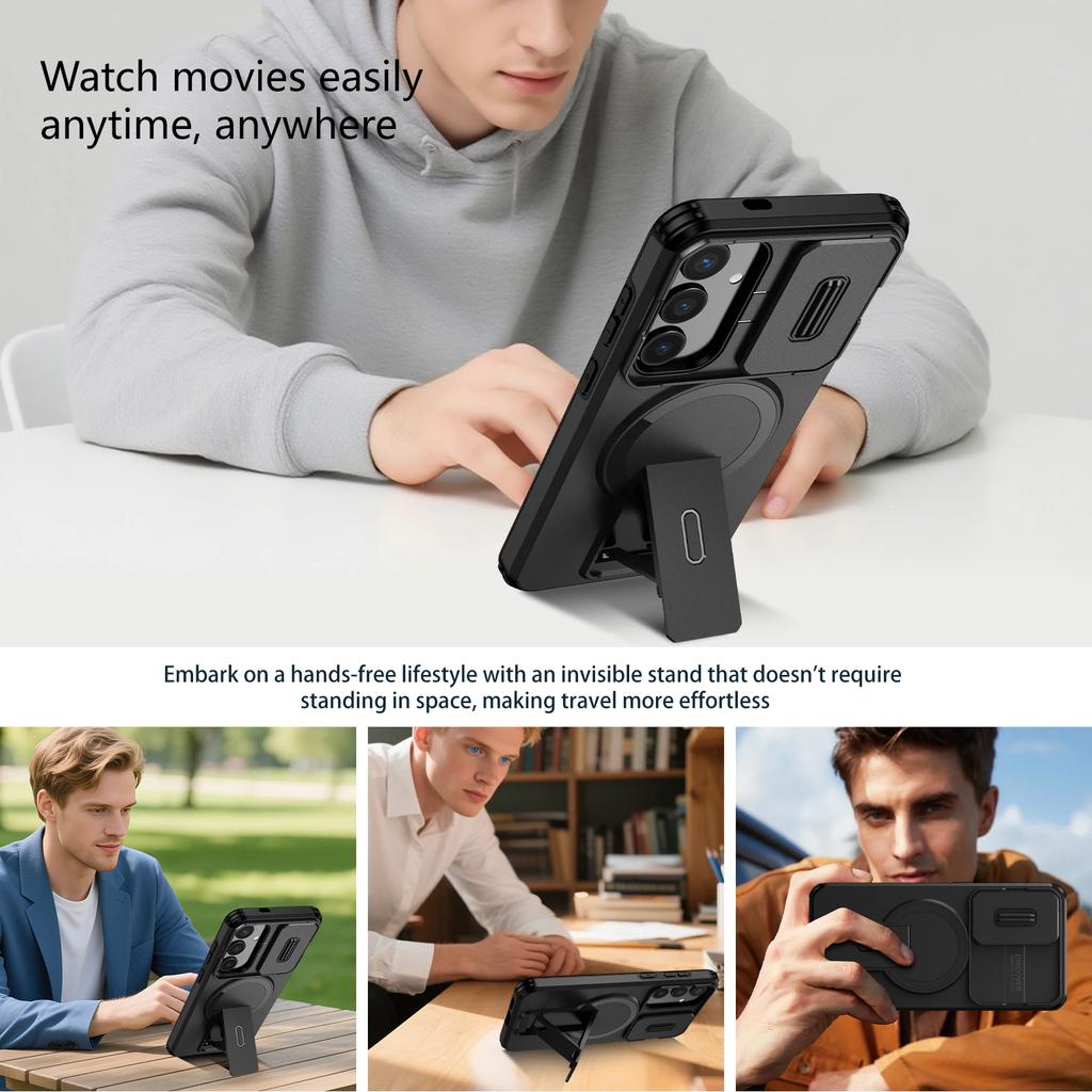 Mobile Phone Case with Stand Cover for Samsung Galaxy S25 FE S24 Plus S25 Ultra A17 A56 A16 A36 A26