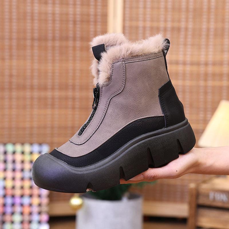 Martin Boots Cotton Shoes New Soft Platform Versatile Autumn and Winter New Mother High-top Snow Boots Short Boots Women