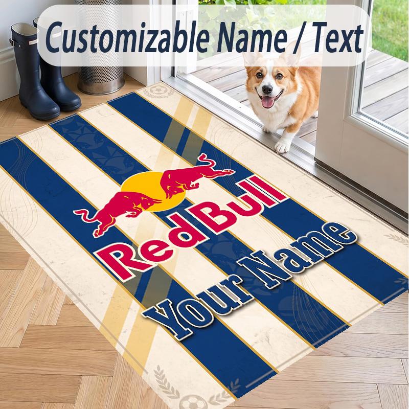 Tapis imprimé avec texte personnalisé Red Bull Racing Tapis de sol antidérapant pour la décoration de la maison