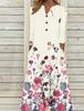2023 Autumn Women Printed Maxi Dress Long Sleeve Open Chest Skirt Fashion Trendy
