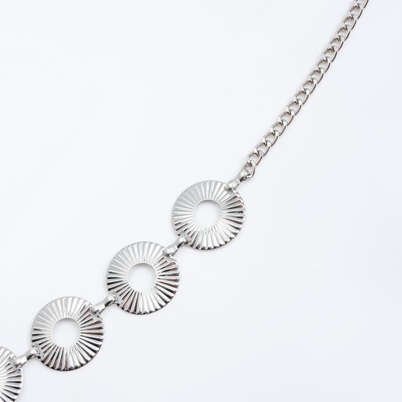 Women'S Fashion Circle Metal Chain Belt Fringes Ring Waist Chain Clothes Belt Waistband For Summer Beach