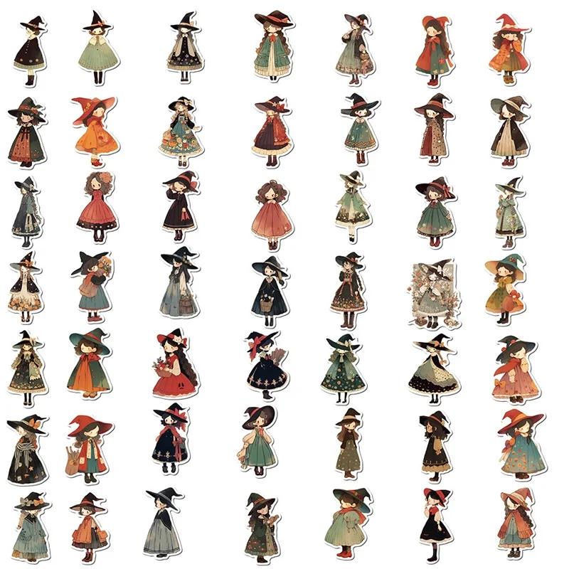 10/30/50PCS Cartoon Q Witch PVC Sticker Aesthetic Korean Decoration Scrapbooking Stationery School Supplies