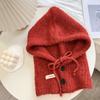 Thicken Knitted Balaclava Drawstring Skull Cap Beanie Korean Style Winter Hat  Women Girl