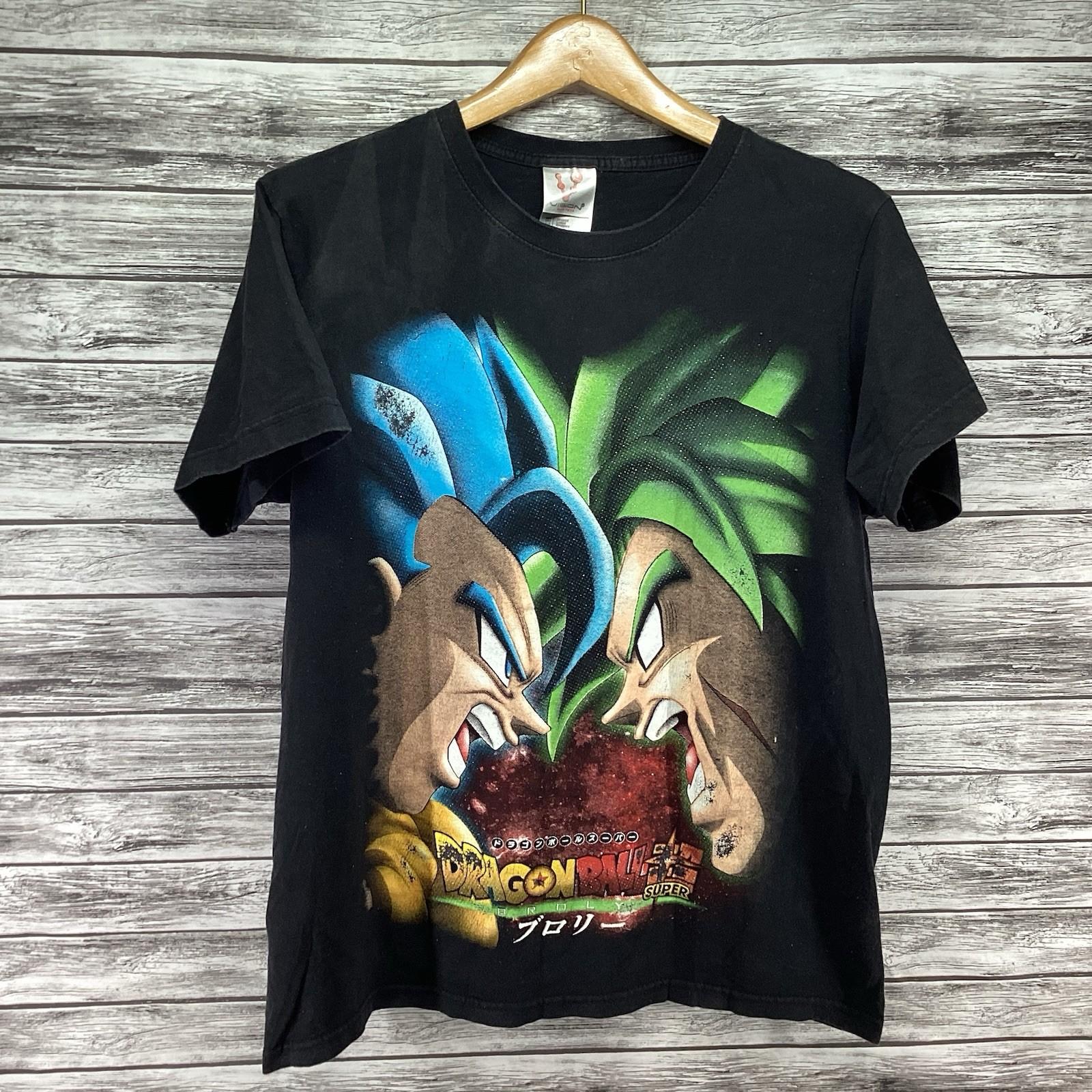 Dragon Ball Super Shirt Mens Large Black Vision High Tech Goku Broly vs Gogeta Unisex T-Shirt M