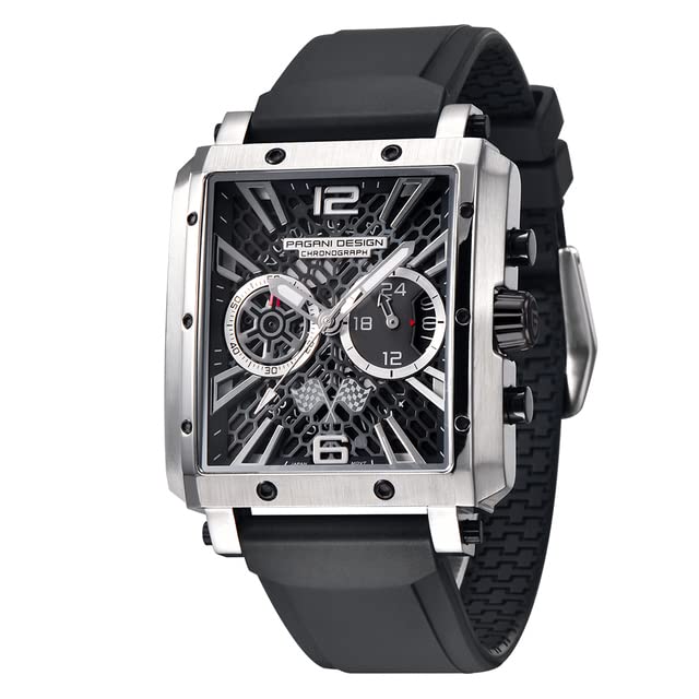

Pagani Design Сделано в Seiko Кварц Монако Вода Нержавеющая сталь Резина Сапфир Деловой Наручные часы для мужчин PAGANI DESIGN, Япония, Механизм,