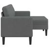 2 Seater L Shaped Sofa with Chaise Longue Dark Gray 125 Cm Fabric