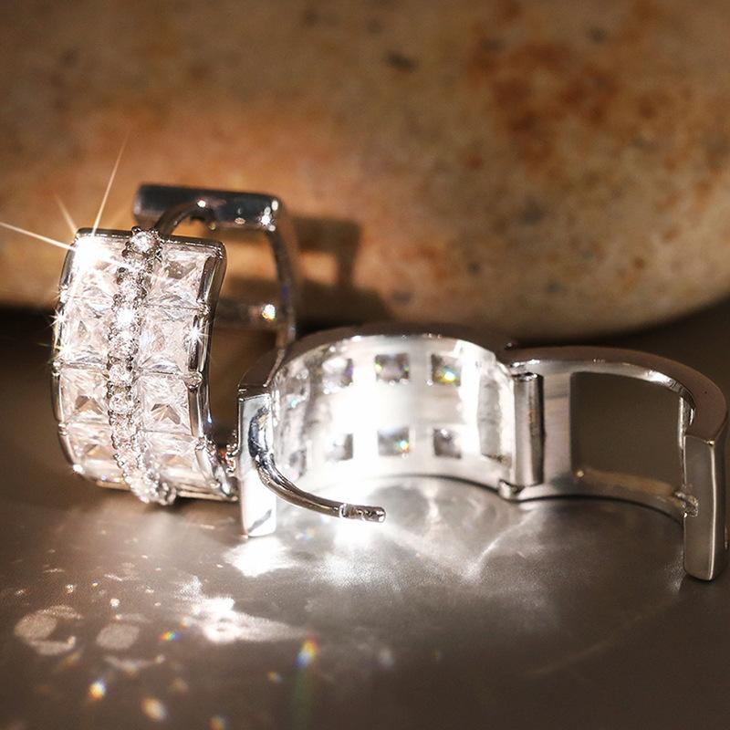 Simple Earrings for Women, Micro-inlaid Zircon Billingbilling Jewelry Chic.