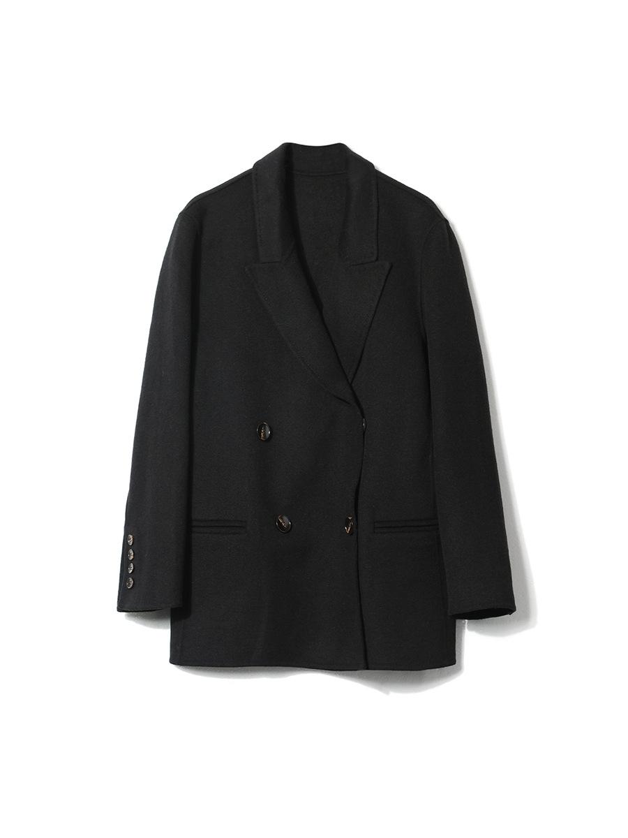 

Autumn and winter cashmere coat temperament dry chain double-sided woolen wool coat casual suit short jacket women s clothing S чорний