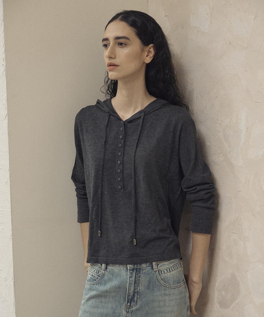 LAFELSORTOF Wool Blended Hooded Knit