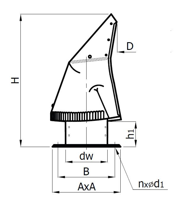 200Mm Steel Chimney Cowl Rotating Flue Cap Square Base Ococ