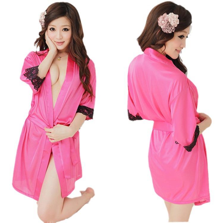 European & American Satin Lingerie: Sexy Plus-Size Bathrobe & Pajamas Set for Women