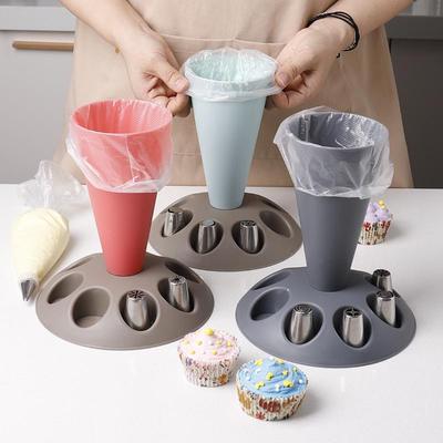 1 Set Spritztüllen-Aufbewahrungsständer Spritzbeutel-Tüllenhalter Für Backen Kuchen Dekorieren Werkzeug Küchenzubehör Organizer
