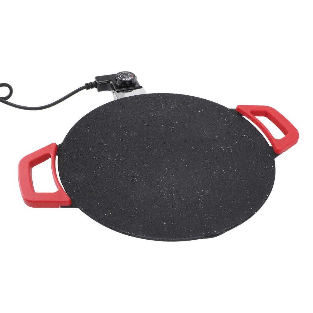 Elektrická grilovací pánev 30 cm Kulatá grilovací mřížka Konkávní design Nepřilnavý knoflík teploty