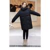 Comfortable and Fashionable Korean Style Plus Size Hooded Long Down Cotton Coat with Large Pockets