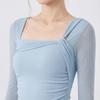 Women's Padded Long Sleeve Yoga Shirt, Crop Top, Sexy Mesh Gym Shirt, Running Workout T-shirt, Fitness Sports, Pilates Wear