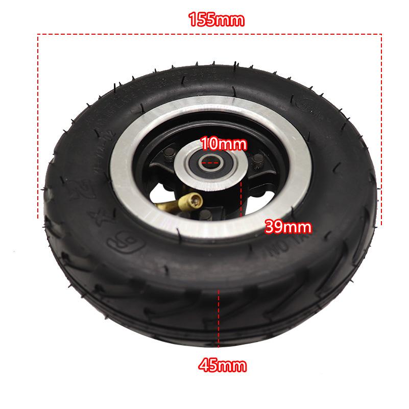 Electric Scooter 6 Inch Wheel 6x2 With Air tyre/Solid Tire Metal Hub 608 /628 Bearings 8/10mm Axle Hole Trolley Cart 10mm Air wheel