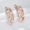 Luxuriöse Glänzende Natürliche Zirkon Tropfenohrringe Für Damen Fassungsdesign Roségold Farbmischung Braut Hochzeitsschmuck